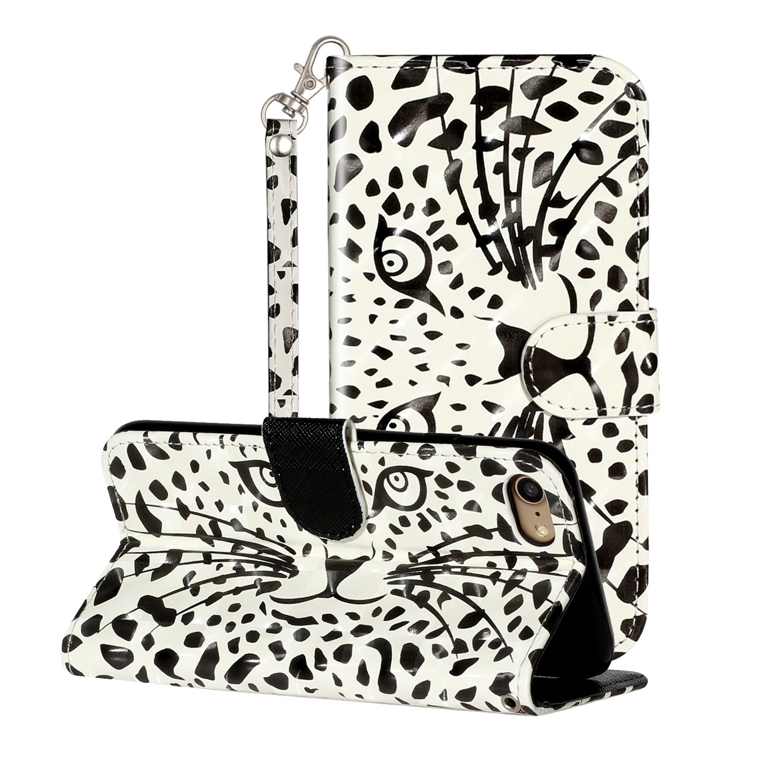 Light Spot Decor Pattern Printing Wallet Stand Flip Leather Case for iPhone 7/8/SE (2020)/SE (2022)