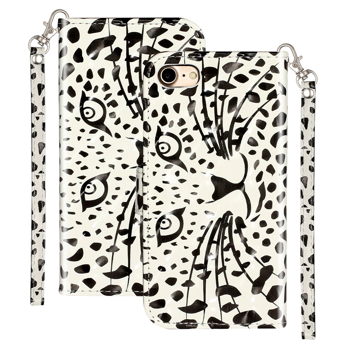 Light Spot Decor Pattern Printing Wallet Stand Flip Leather Case for iPhone 7/8/SE (2020)/SE (2022)