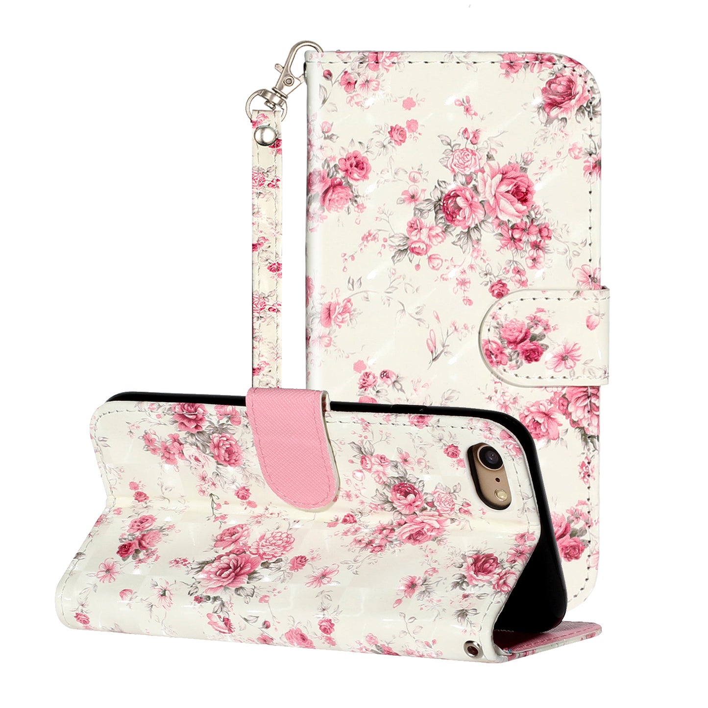 Light Spot Decor Pattern Printing Wallet Stand Flip Leather Case for iPhone 7/8/SE (2020)/SE (2022)