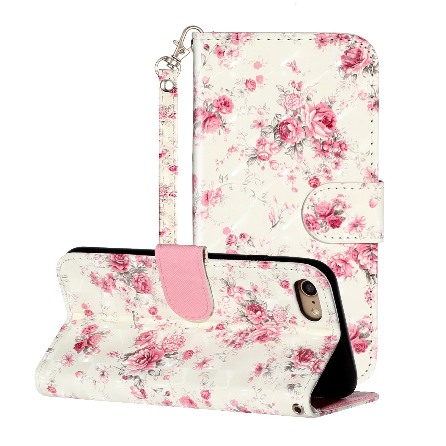 Light Spot Decor Pattern Printing Wallet Stand Flip Leather Case for iPhone 7/8/SE (2020)/SE (2022)