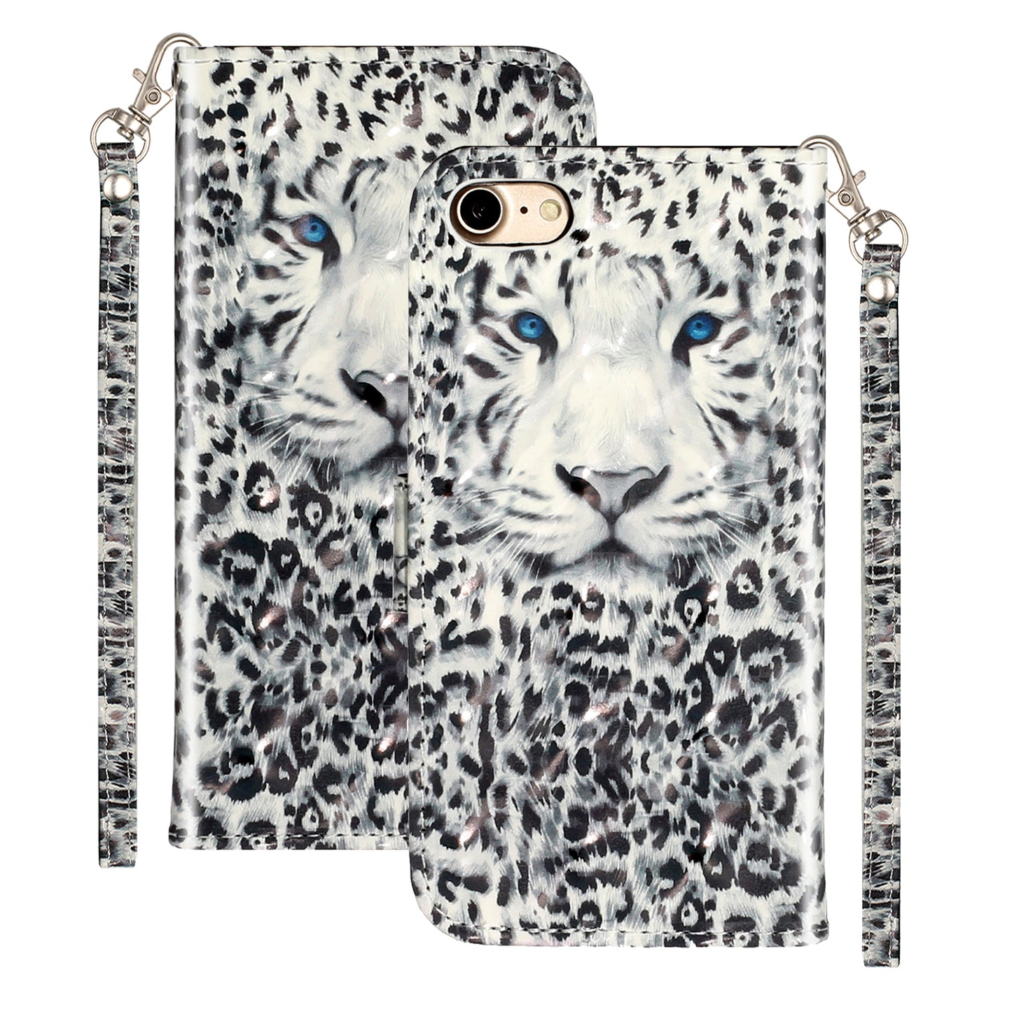 Light Spot Decor Pattern Printing Wallet Stand Flip Leather Case for iPhone 7/8/SE (2020)/SE (2022)