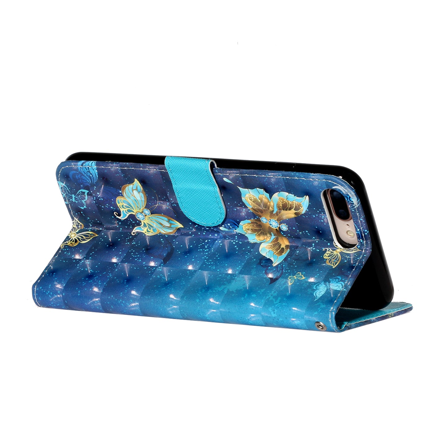 Light Spot Decor Pattern Printing Wallet Stand Leather Cover for iPhone 7 Plus/8 Plus 5.5 inch