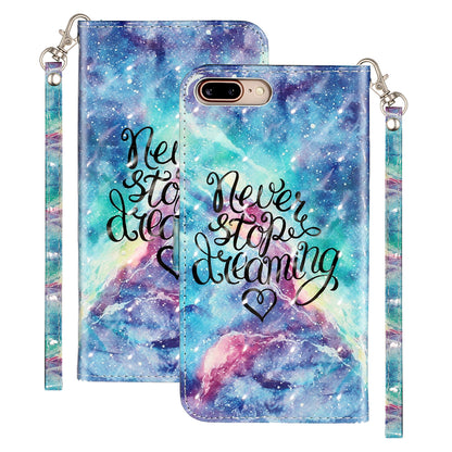 Light Spot Decor Pattern Printing Wallet Stand Leather Cover for iPhone 7 Plus/8 Plus 5.5 inch
