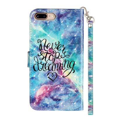 Light Spot Decor Pattern Printing Wallet Stand Leather Cover for iPhone 7 Plus/8 Plus 5.5 inch