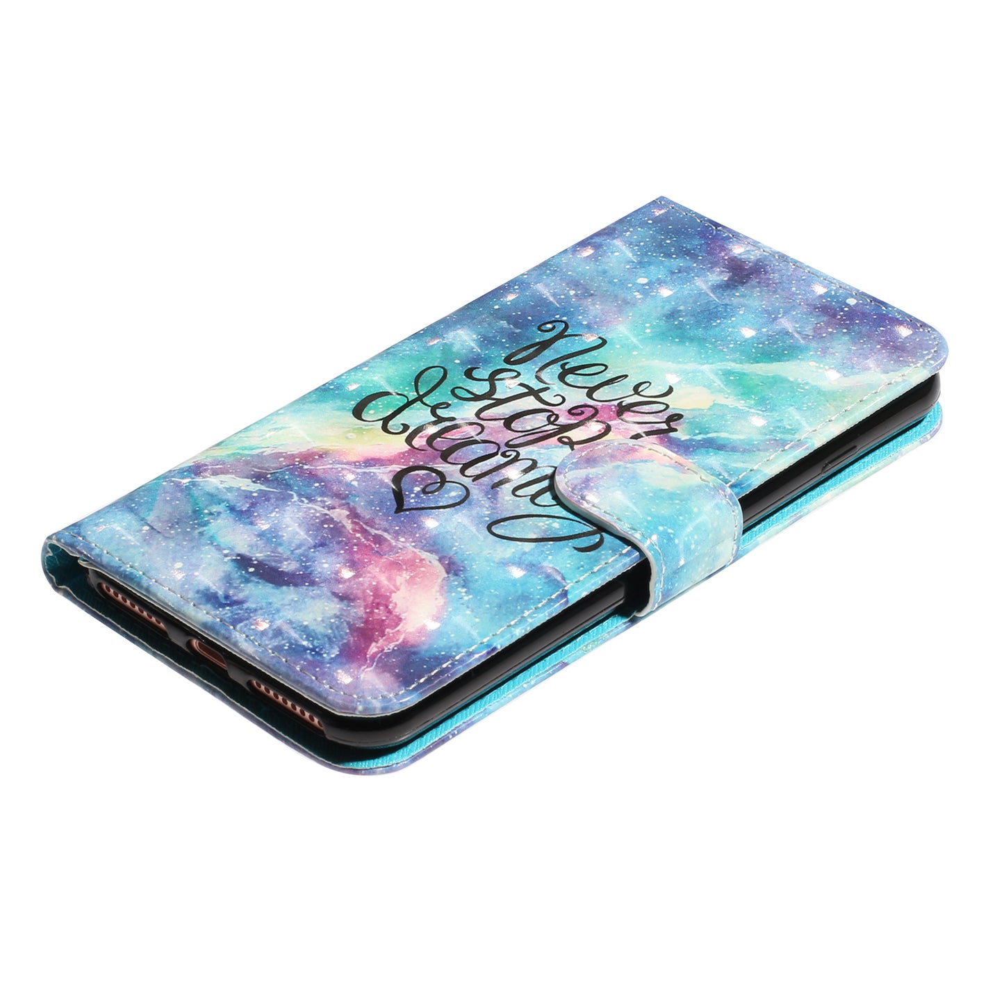 Light Spot Decor Pattern Printing Wallet Stand Leather Cover for iPhone 7 Plus/8 Plus 5.5 inch