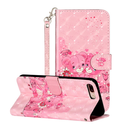 Light Spot Decor Pattern Printing Wallet Stand Leather Cover for iPhone 7 Plus/8 Plus 5.5 inch