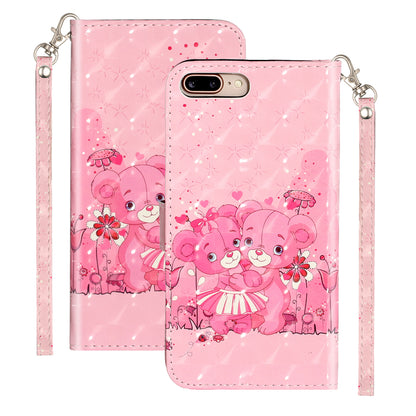 Light Spot Decor Pattern Printing Wallet Stand Leather Cover for iPhone 7 Plus/8 Plus 5.5 inch