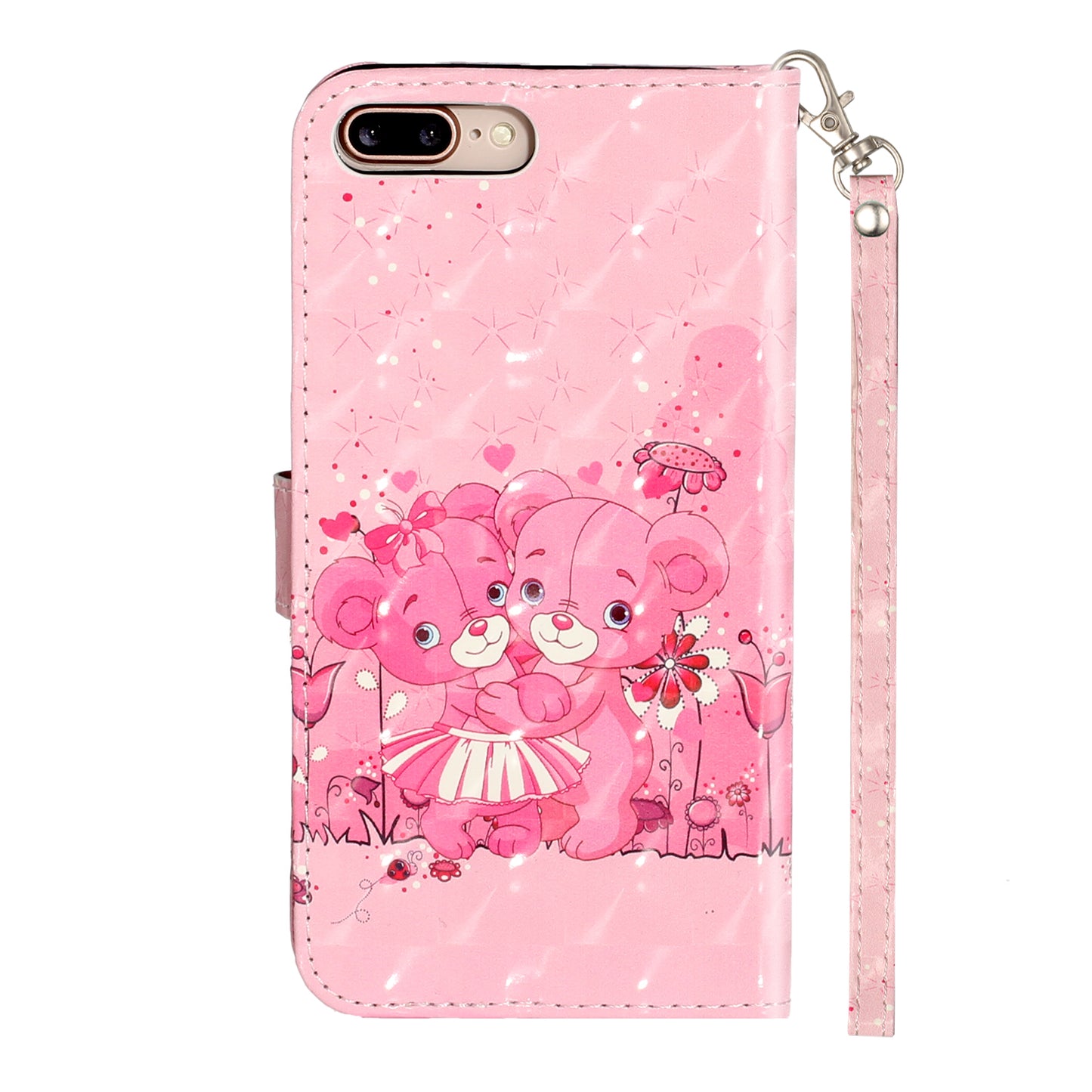 Light Spot Decor Pattern Printing Wallet Stand Leather Cover for iPhone 7 Plus/8 Plus 5.5 inch