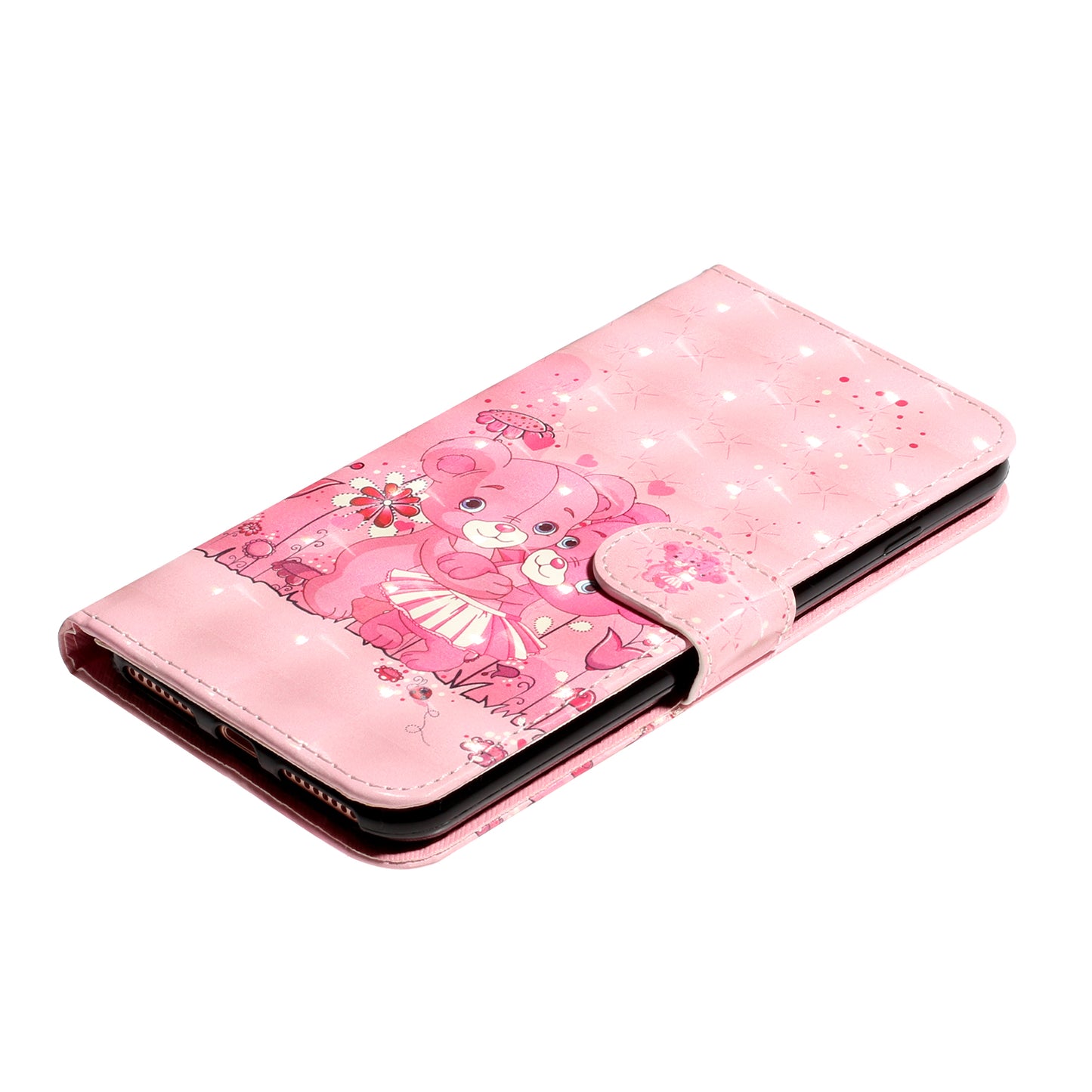 Light Spot Decor Pattern Printing Wallet Stand Leather Cover for iPhone 7 Plus/8 Plus 5.5 inch