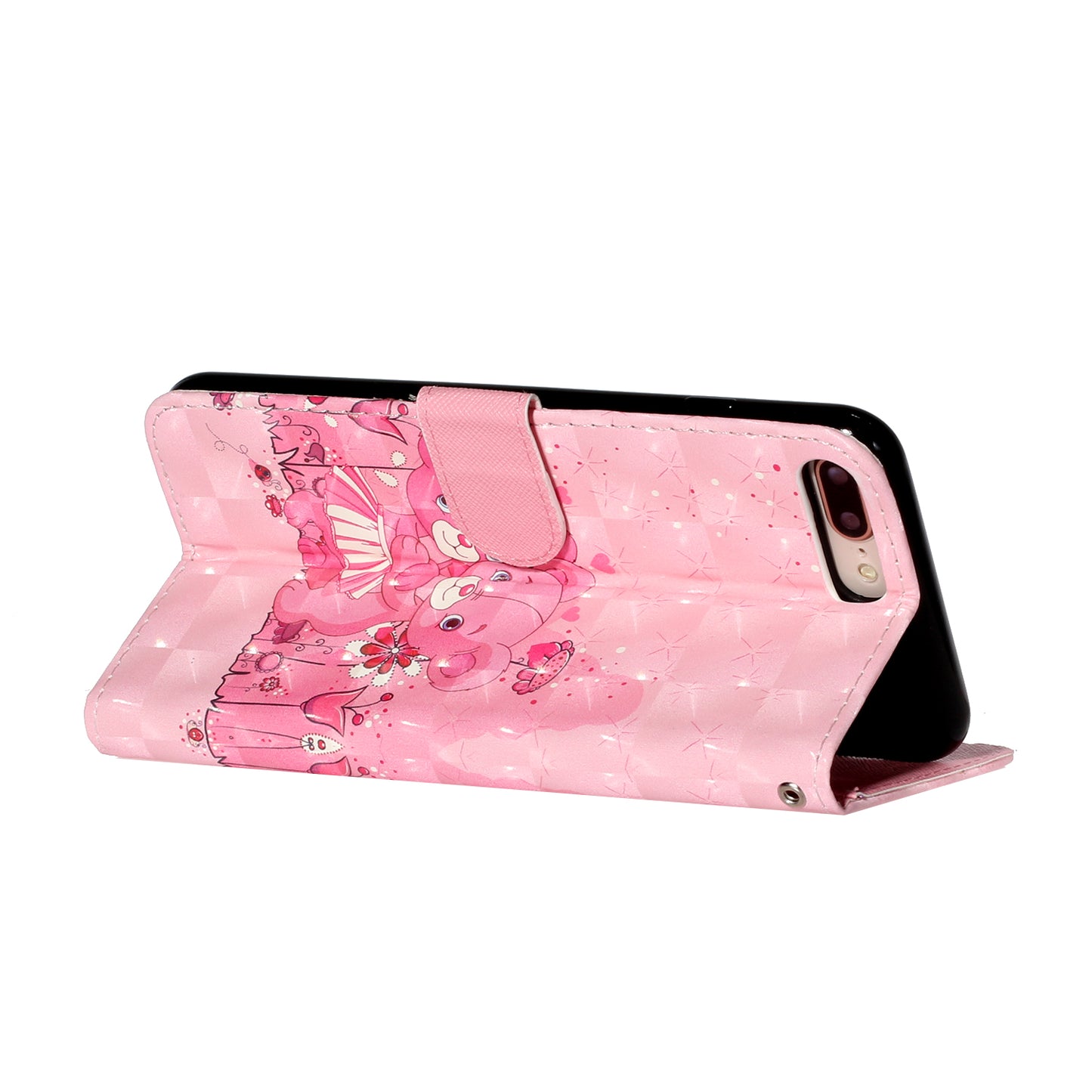 Light Spot Decor Pattern Printing Wallet Stand Leather Cover for iPhone 7 Plus/8 Plus 5.5 inch