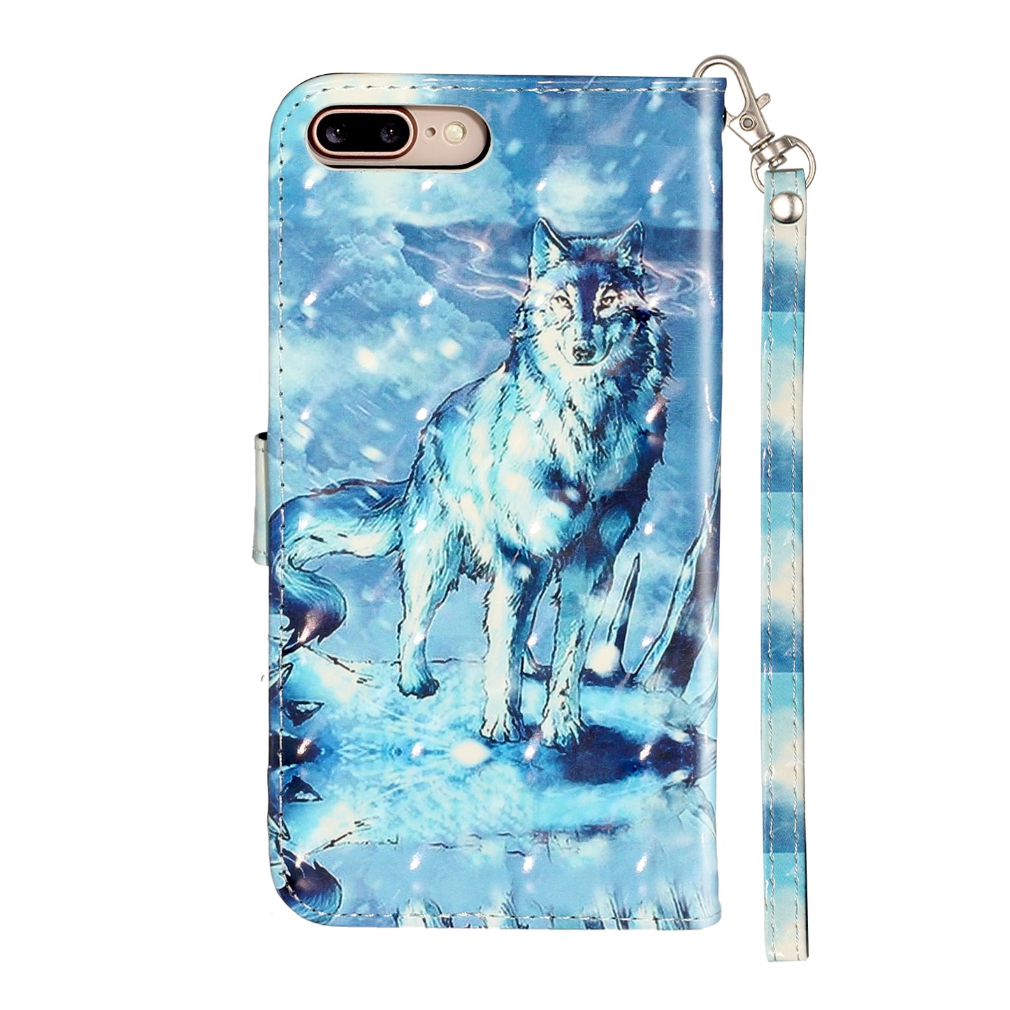 Light Spot Decor Pattern Printing Wallet Stand Leather Cover for iPhone 7 Plus/8 Plus 5.5 inch