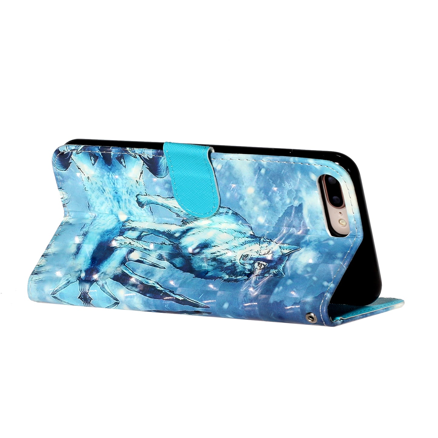 Light Spot Decor Pattern Printing Wallet Stand Leather Cover for iPhone 7 Plus/8 Plus 5.5 inch