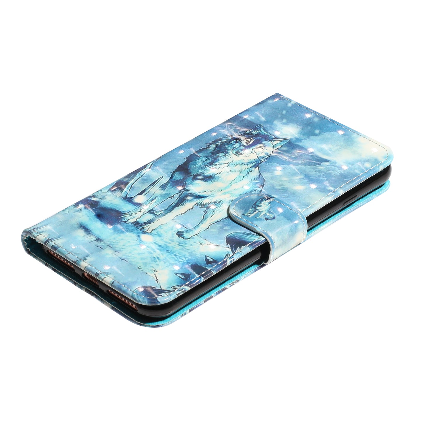Light Spot Decor Pattern Printing Wallet Stand Leather Cover for iPhone 7 Plus/8 Plus 5.5 inch