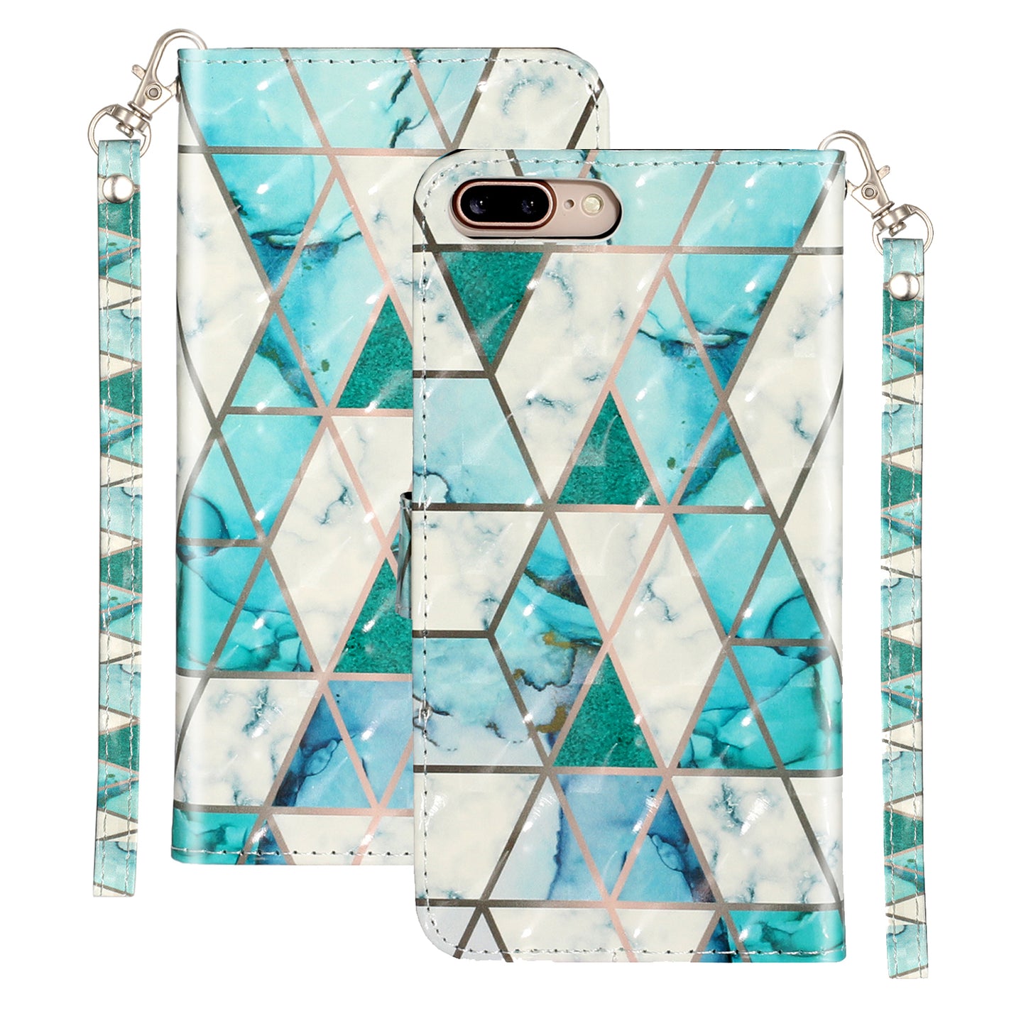 Light Spot Decor Pattern Printing Wallet Stand Leather Cover for iPhone 7 Plus/8 Plus 5.5 inch