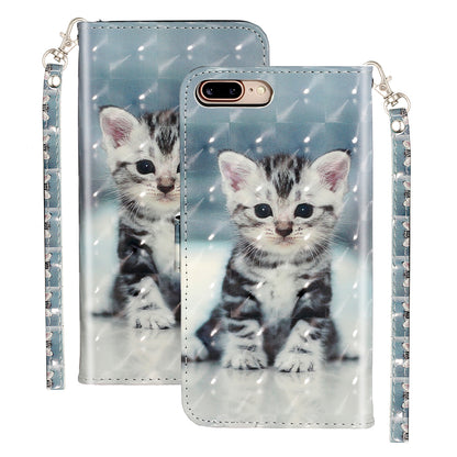 Light Spot Decor Pattern Printing Wallet Stand Leather Cover for iPhone 7 Plus/8 Plus 5.5 inch