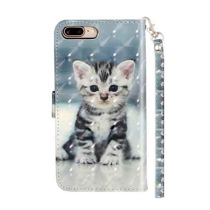 Light Spot Decor Pattern Printing Wallet Stand Leather Cover for iPhone 7 Plus/8 Plus 5.5 inch