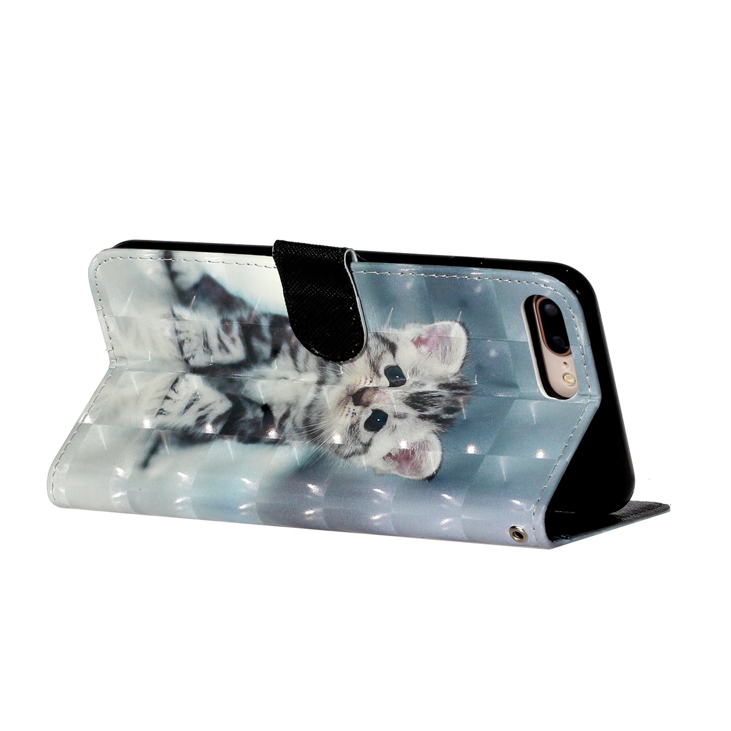 Light Spot Decor Pattern Printing Wallet Stand Leather Cover for iPhone 7 Plus/8 Plus 5.5 inch
