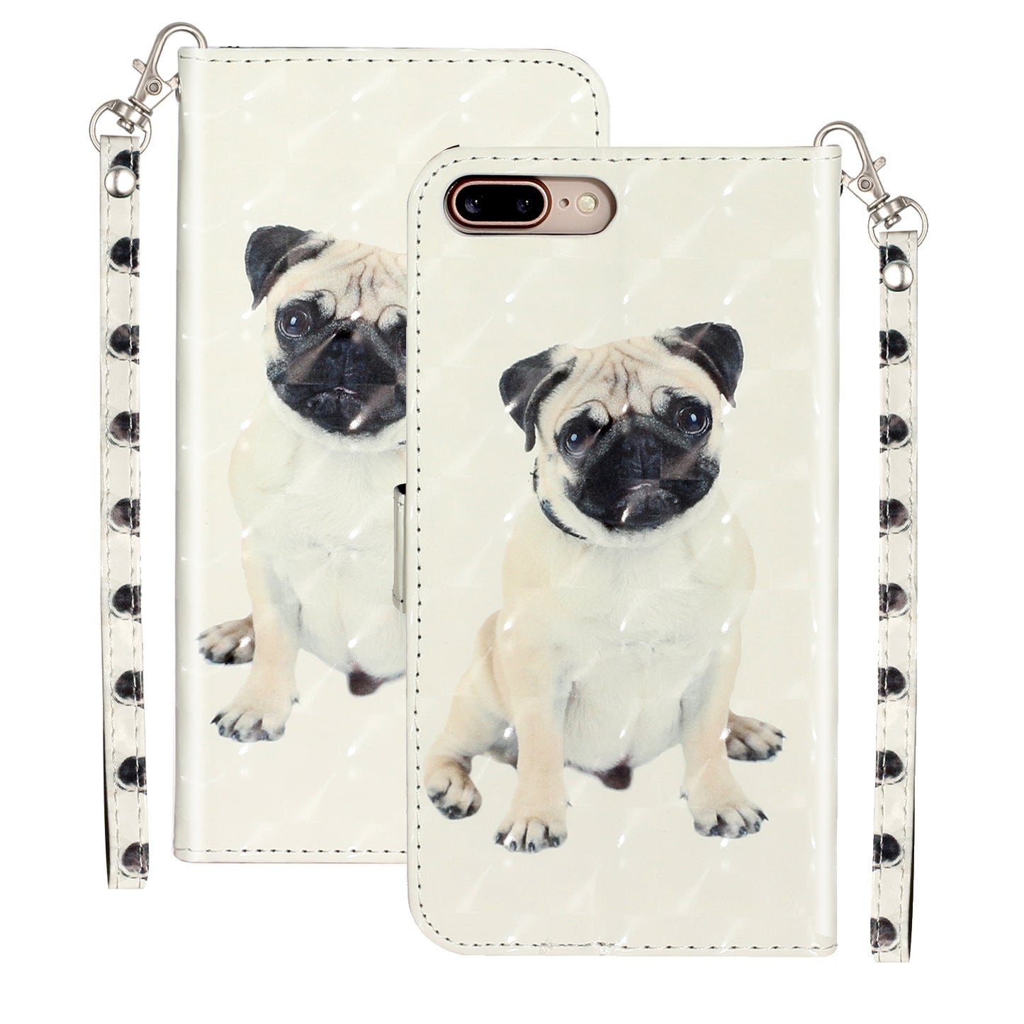Light Spot Decor Pattern Printing Wallet Stand Leather Cover for iPhone 7 Plus/8 Plus 5.5 inch