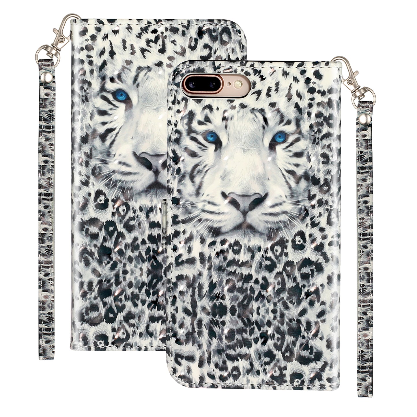 Light Spot Decor Pattern Printing Wallet Stand Leather Cover for iPhone 7 Plus/8 Plus 5.5 inch