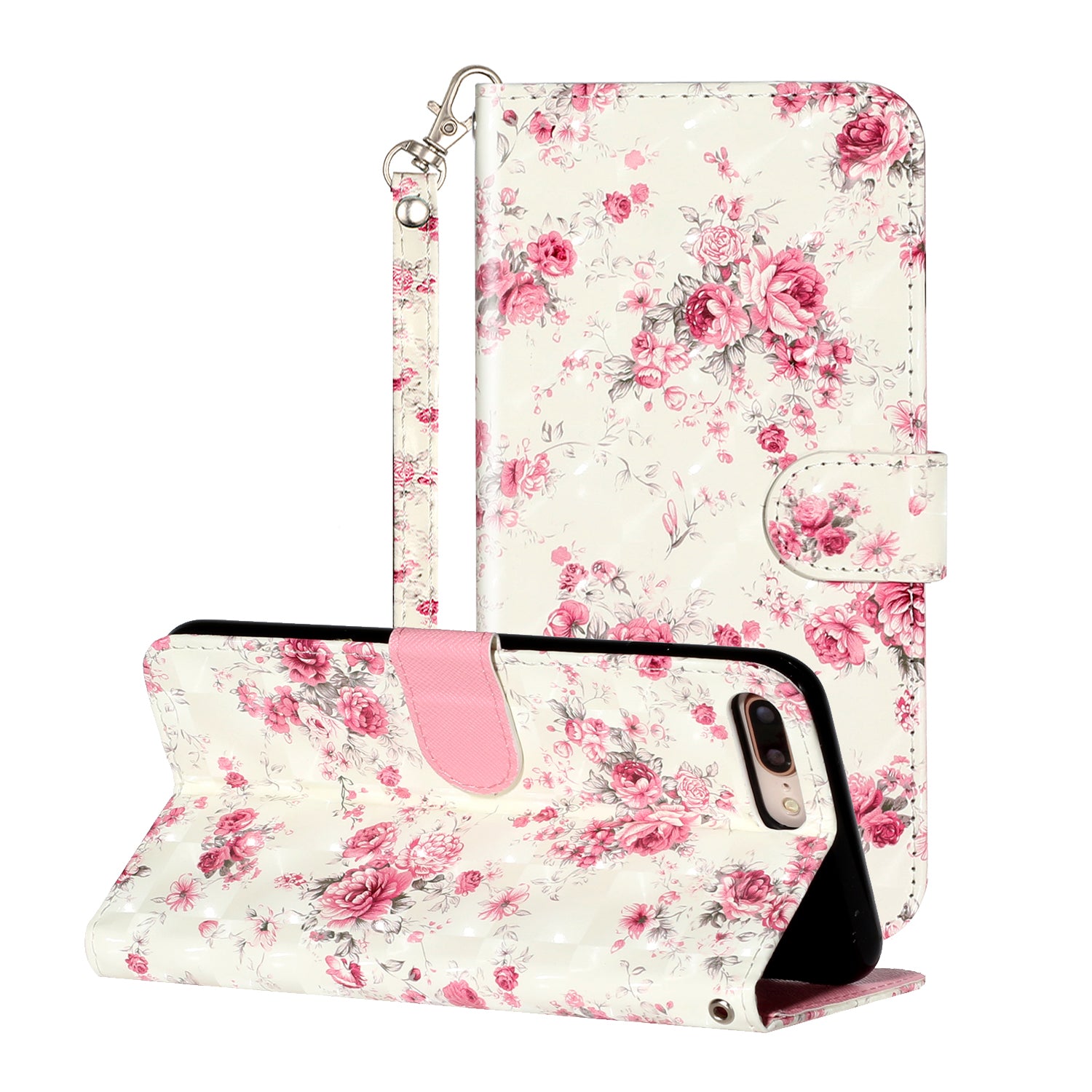 Light Spot Decor Pattern Printing Wallet Stand Leather Cover for iPhone 7 Plus/8 Plus 5.5 inch