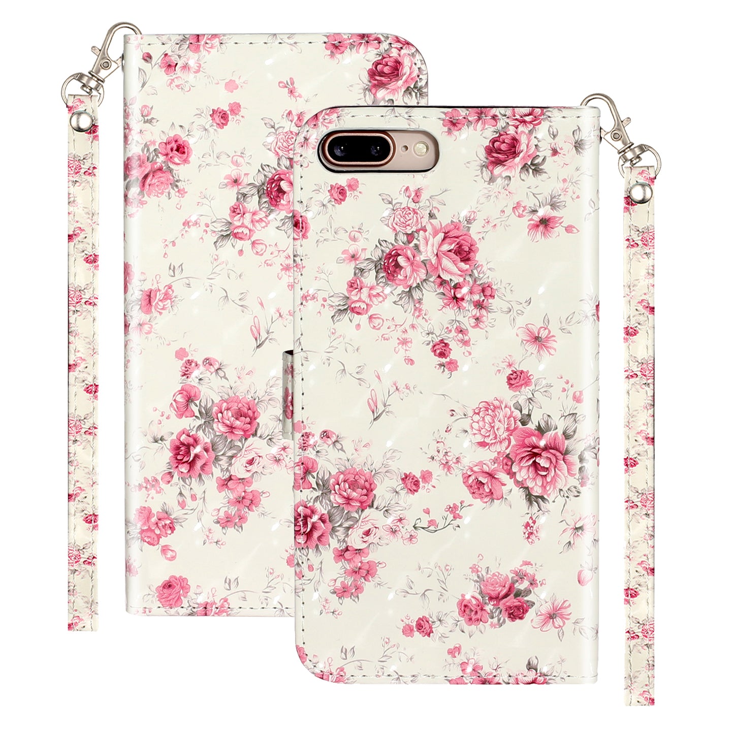 Light Spot Decor Pattern Printing Wallet Stand Leather Cover for iPhone 7 Plus/8 Plus 5.5 inch