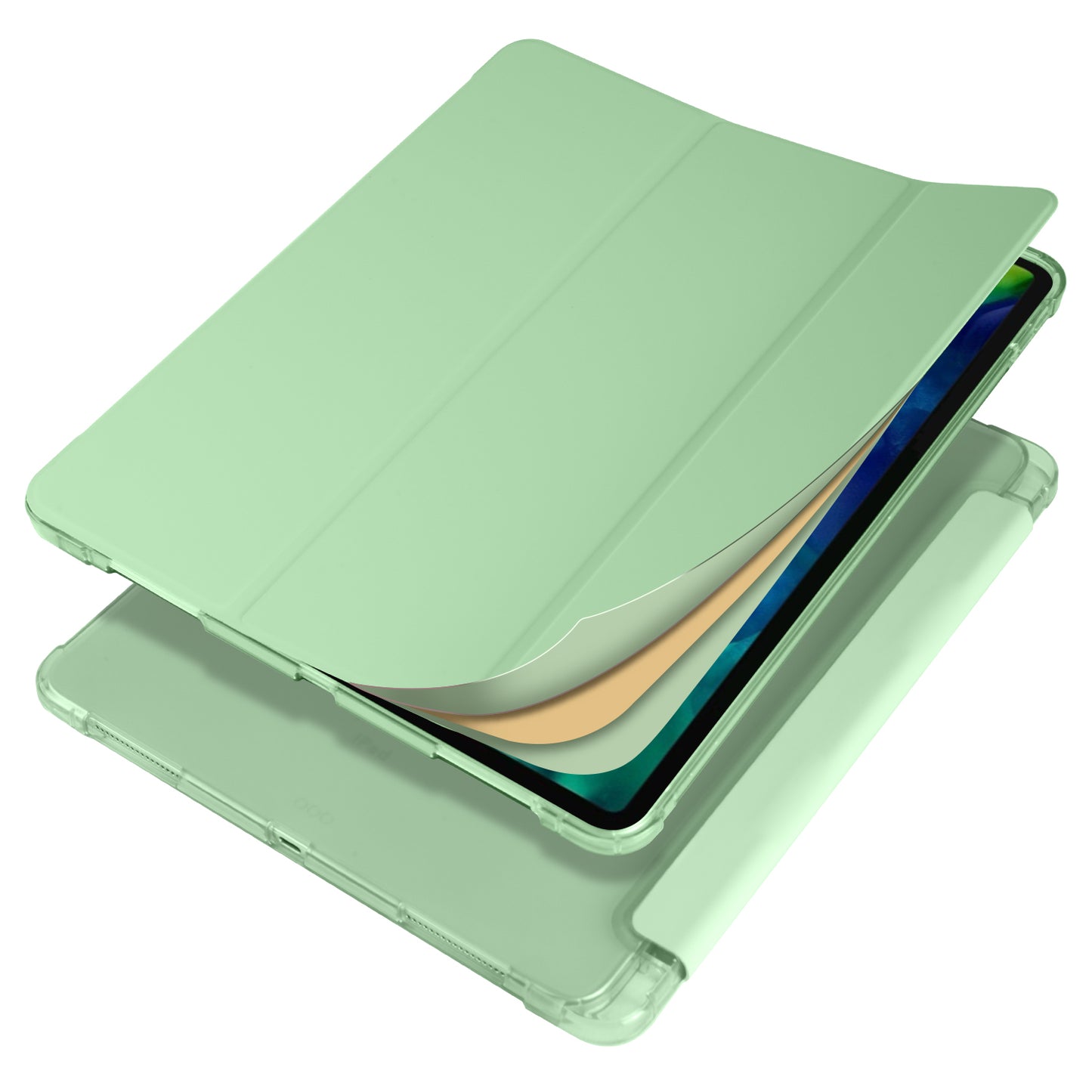 Tri-fold Stand Leather Smart Cover with Pen Slot for iPad Pro 11-inch (2020)/(2018)