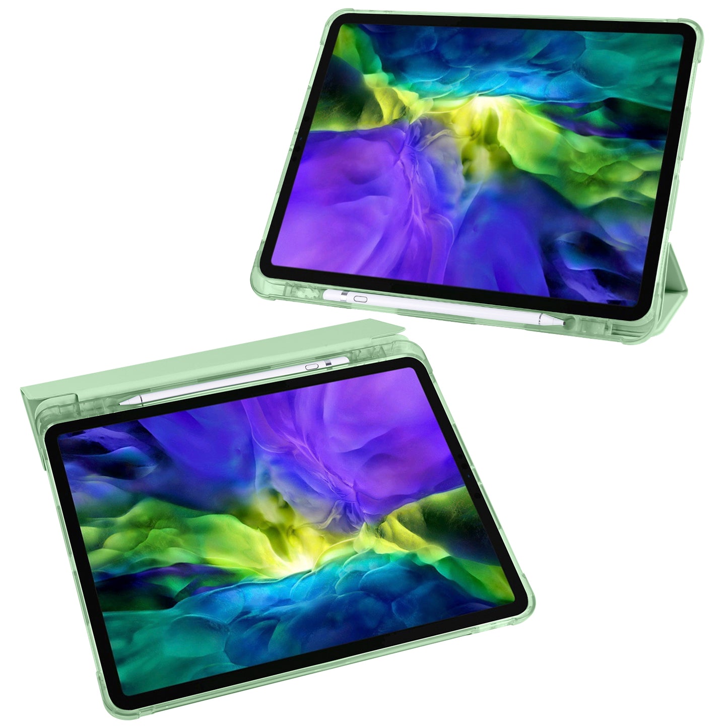Tri-fold Stand Leather Smart Cover with Pen Slot for iPad Pro 11-inch (2020)/(2018)