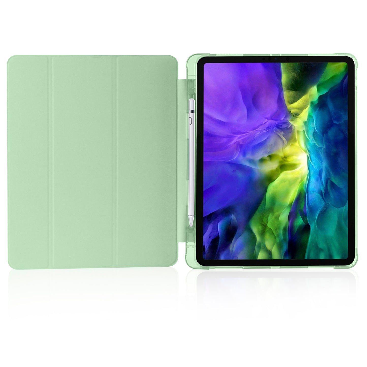 Tri-fold Stand Leather Smart Cover with Pen Slot for iPad Pro 11-inch (2020)/(2018)