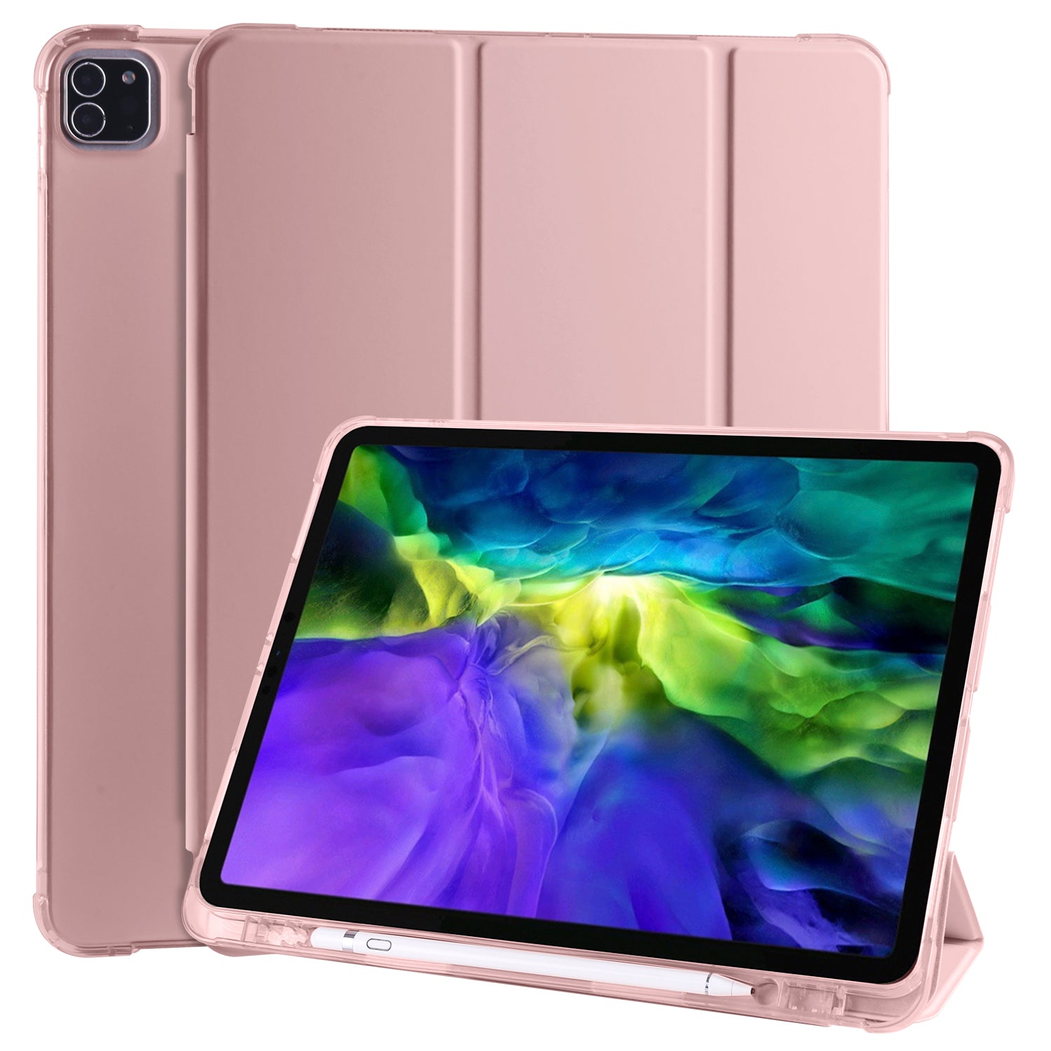 Tri-fold Stand Leather Smart Cover with Pen Slot for iPad Pro 11-inch (2020)/(2018)