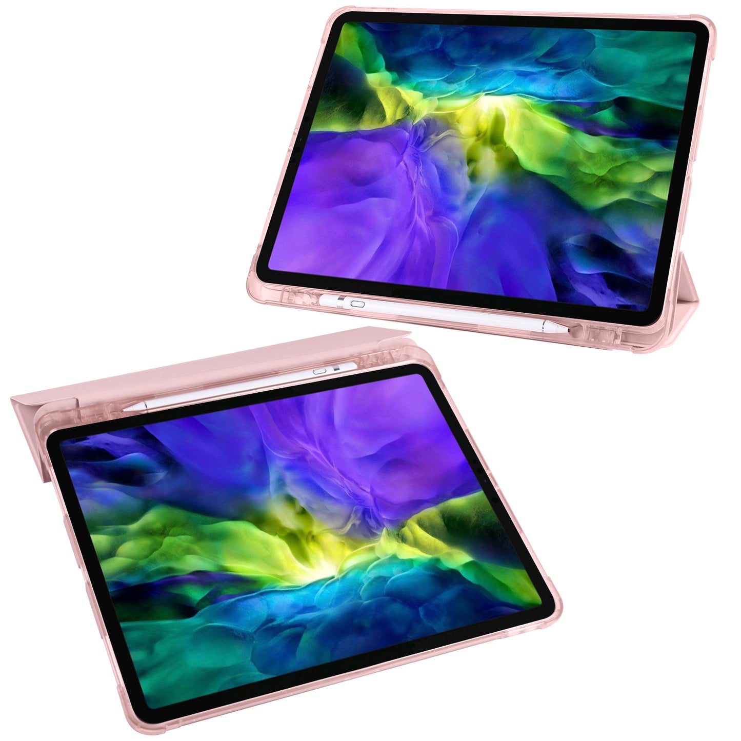 Tri-fold Stand Leather Smart Cover with Pen Slot for iPad Pro 11-inch (2020)/(2018)