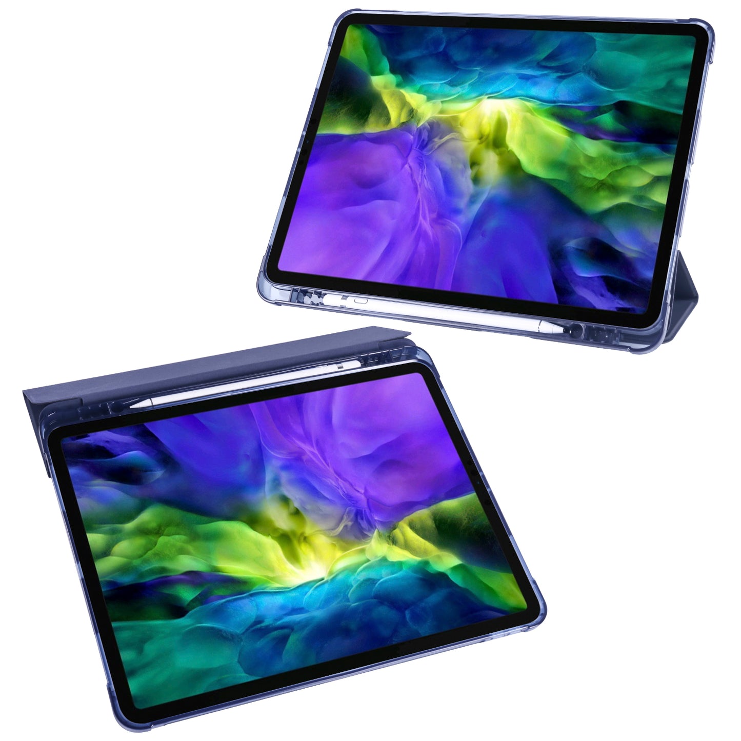 Tri-fold Stand Leather Smart Cover with Pen Slot for iPad Pro 11-inch (2020)/(2018)