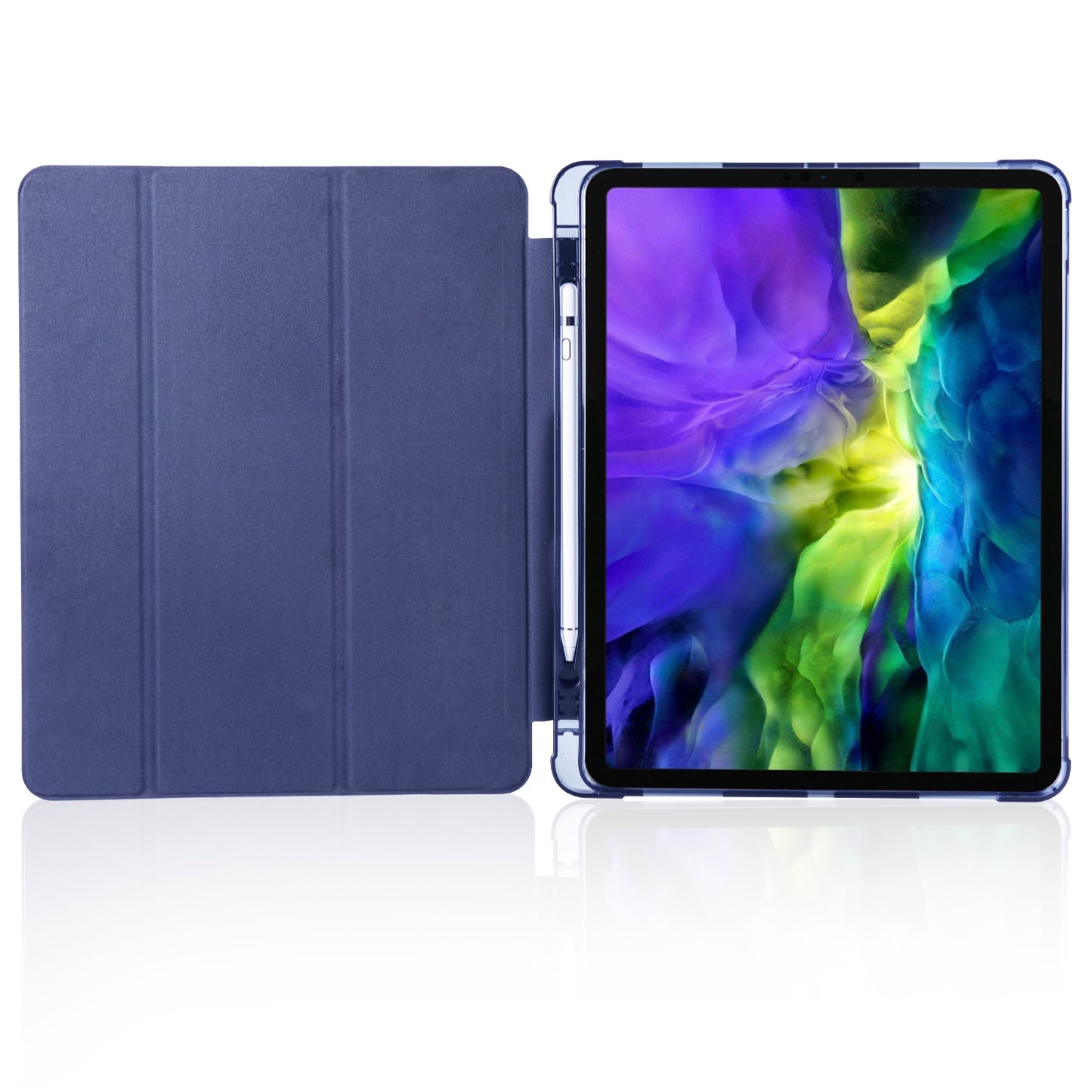 Tri-fold Stand Leather Smart Cover with Pen Slot for iPad Pro 11-inch (2020)/(2018)