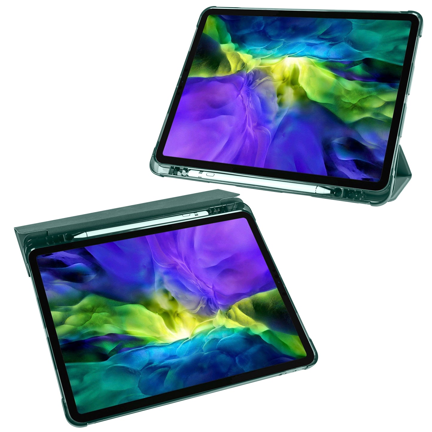 Tri-fold Stand Leather Smart Cover with Pen Slot for iPad Pro 11-inch (2020)/(2018)