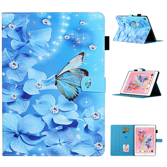 Pattern Printing Leather Card Slots Cover Case for iPad 9.7-inch (2018)