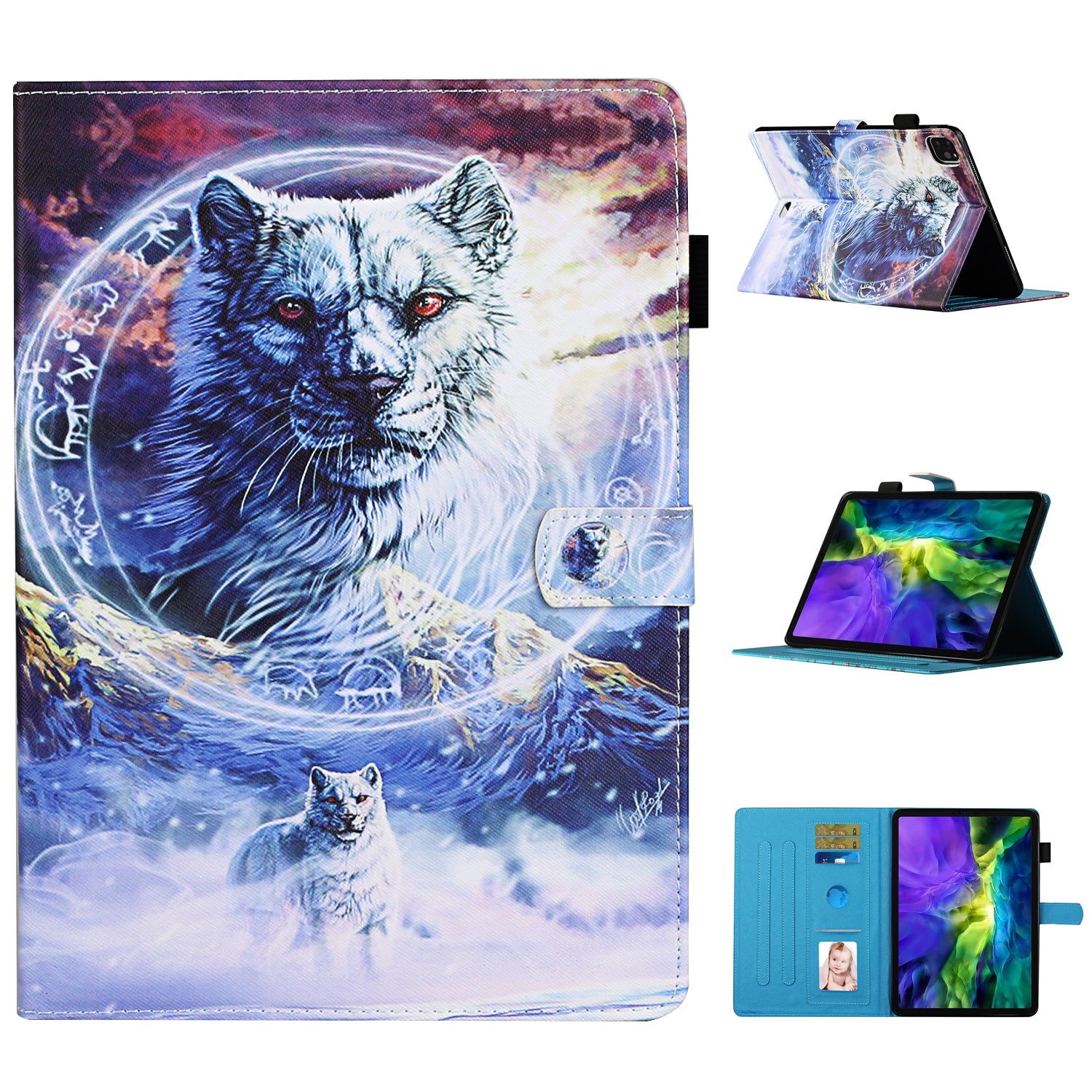 Pattern Printing Leather Card Slots Cover Case for iPad Pro 11-inch (2020)/(2018)