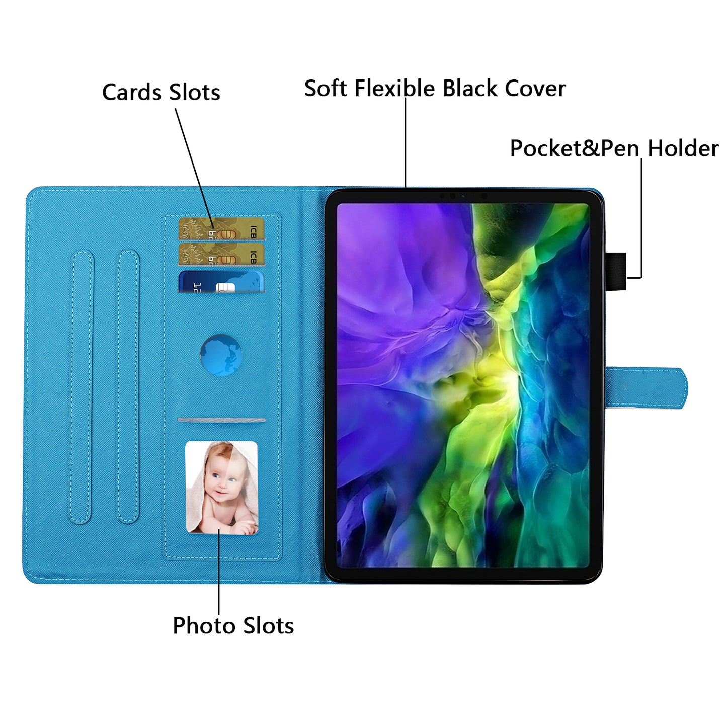 Pattern Printing Leather Card Slots Cover Case for iPad Pro 11-inch (2020)/(2018)