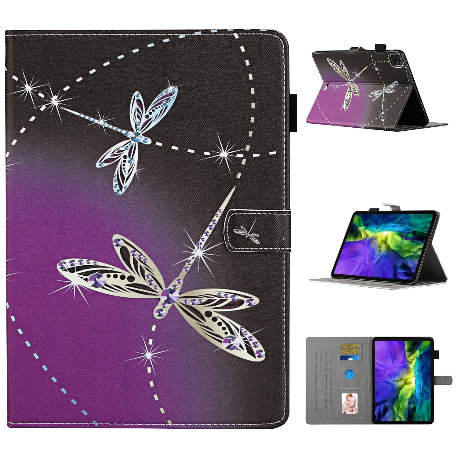 Pattern Printing Leather Card Slots Cover Case for iPad Pro 11-inch (2020)/(2018)