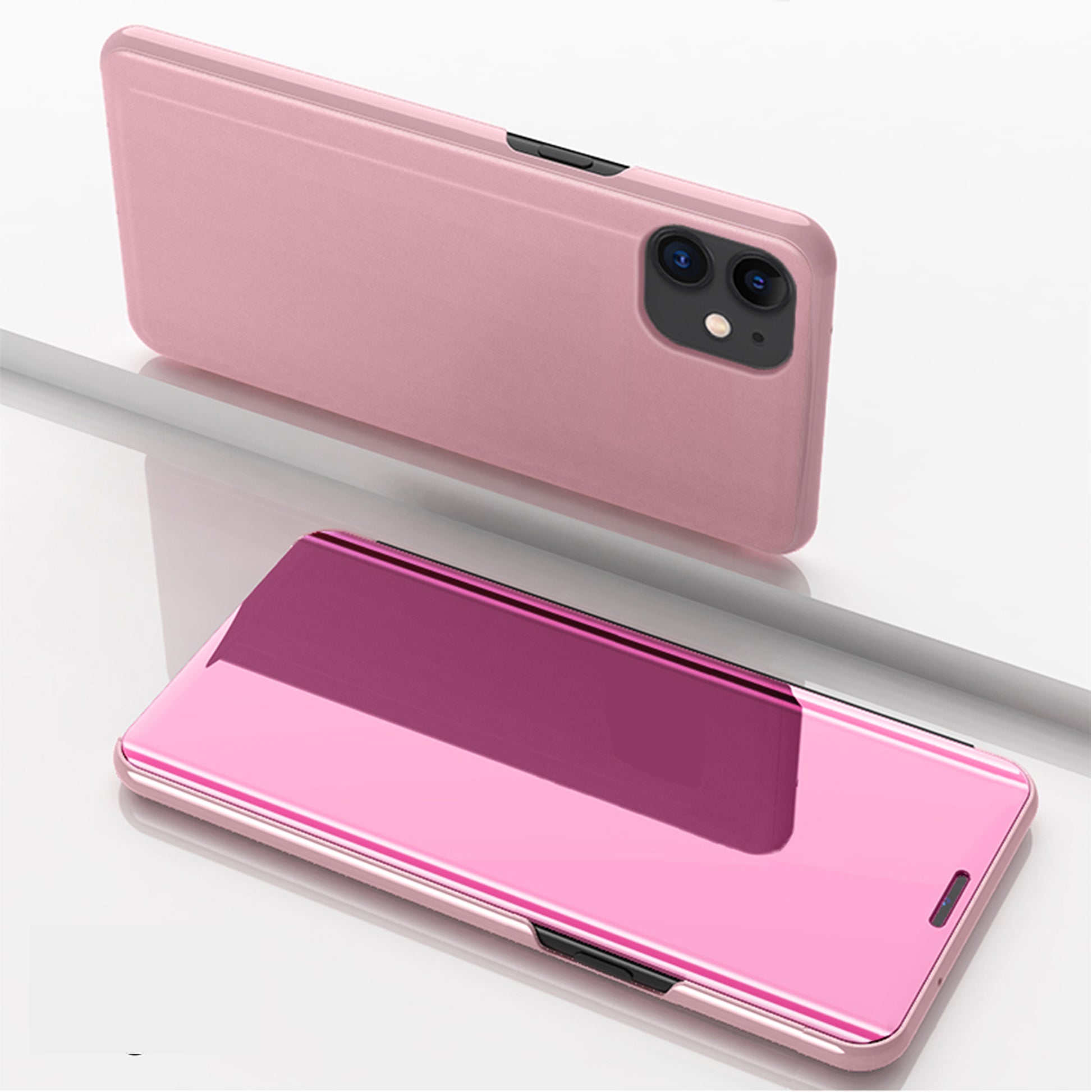 Mirror Surface Cover Leather Flip Shell for iPhone 12 mini