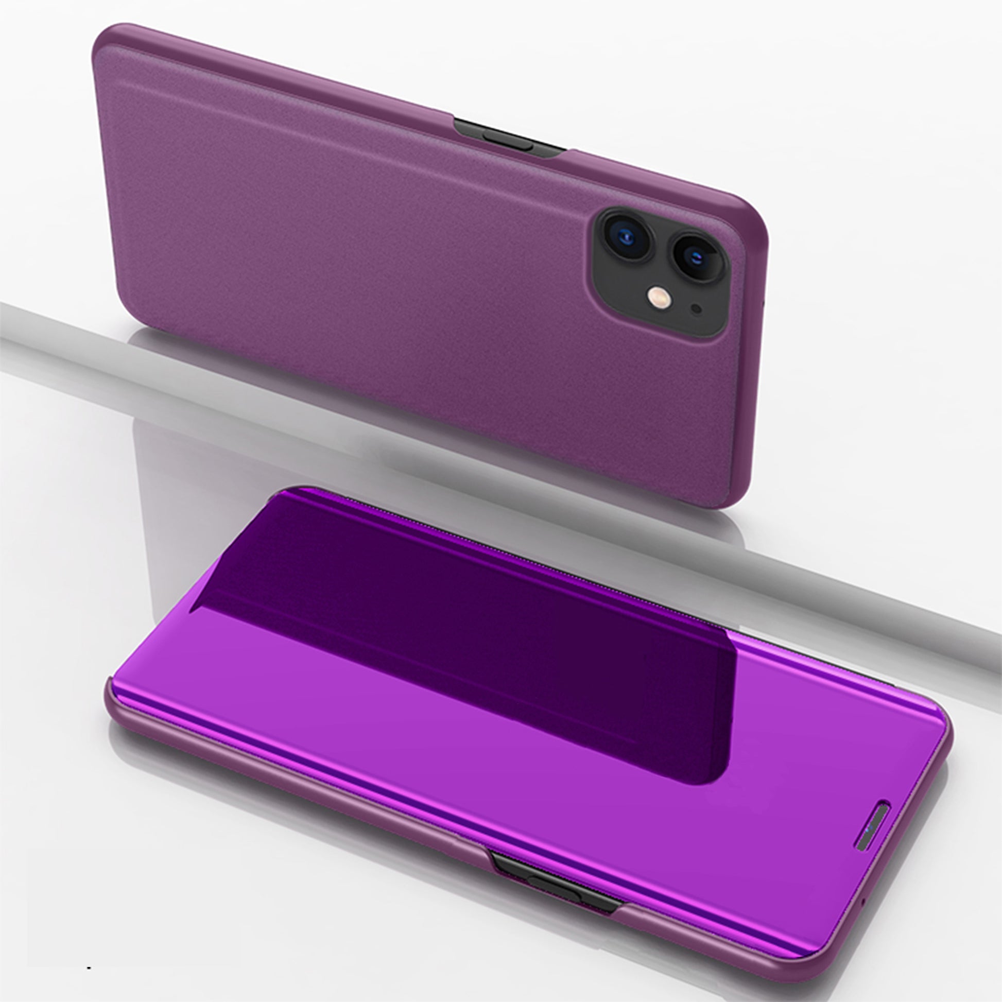 Mirror Surface Cover Leather Flip Shell for iPhone 12 mini
