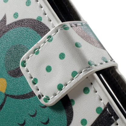 Water Transfer Printing Patterned Leather Wallet Stand Protective Case for iPhone SE/5s/5