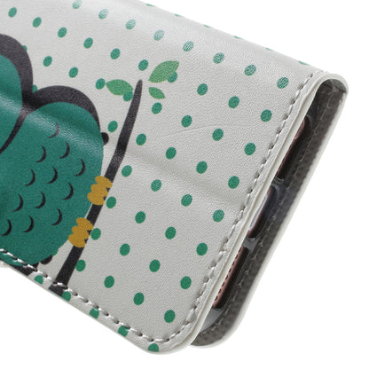 Water Transfer Printing Patterned Leather Wallet Stand Protective Case for iPhone SE/5s/5