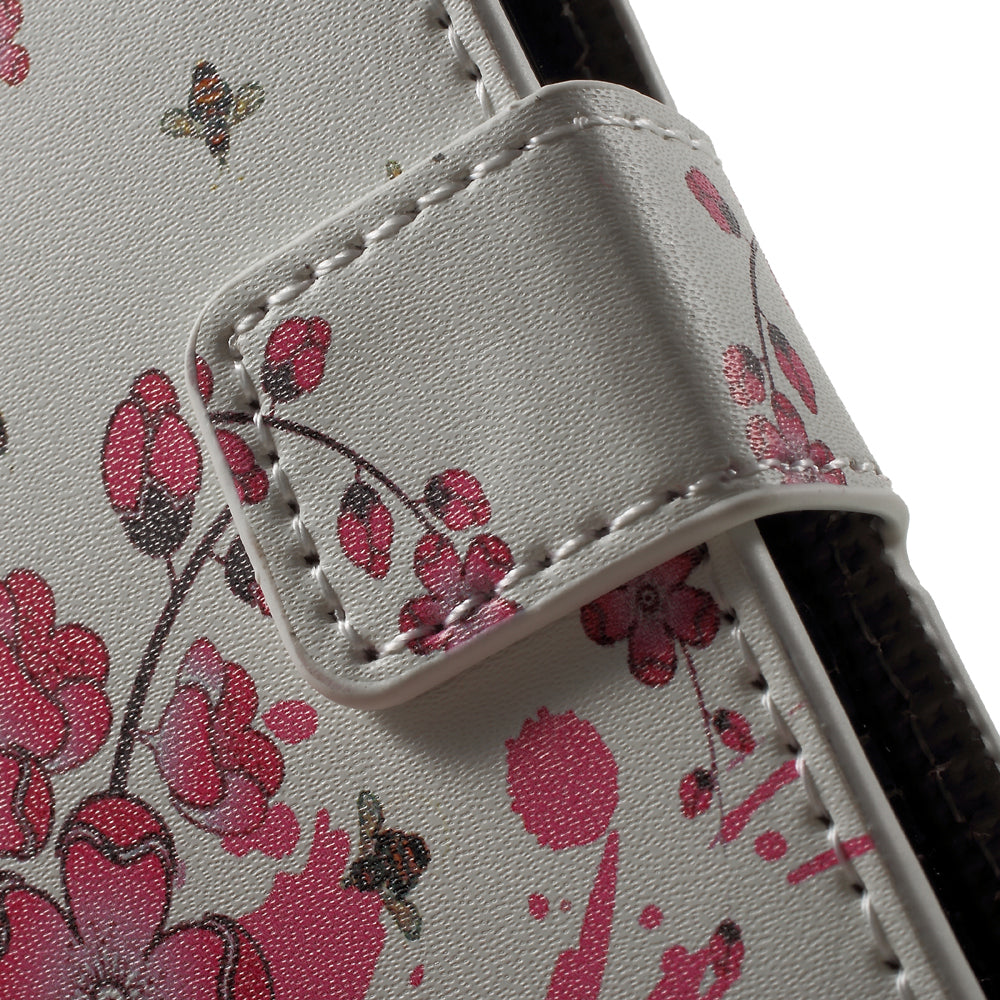 Water Transfer Printing Patterned Leather Wallet Stand Protective Case for iPhone SE/5s/5