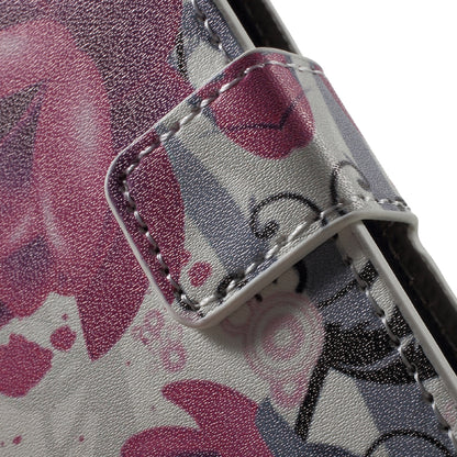 Water Transfer Printing Patterned Leather Wallet Stand Protective Case for iPhone SE/5s/5