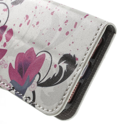 Water Transfer Printing Patterned Leather Wallet Stand Protective Case for iPhone SE/5s/5