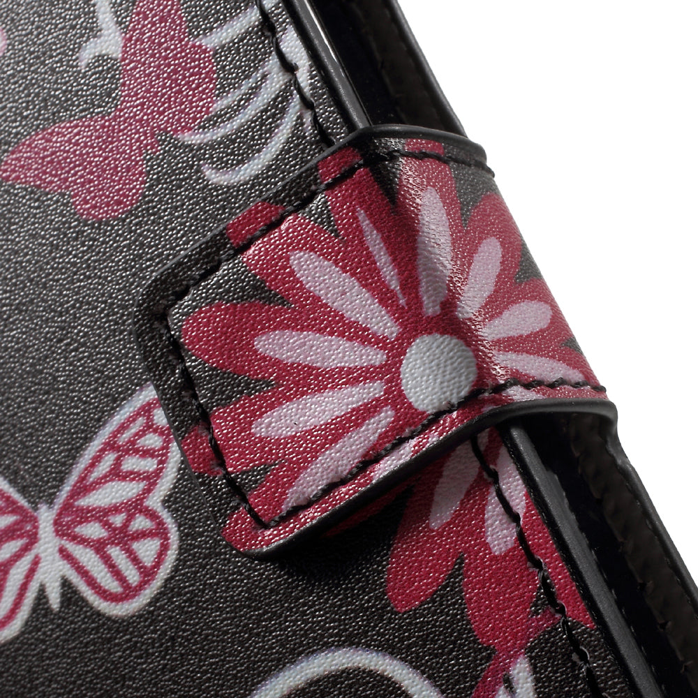 Water Transfer Printing Patterned Leather Wallet Stand Protective Case for iPhone SE/5s/5