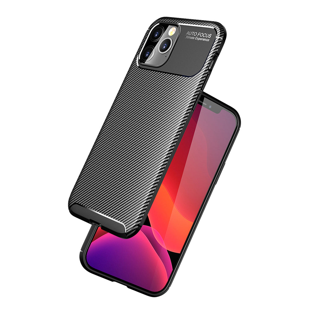 Drop Resistant Carbon Fiber Texture TPU Phone Shell for iPhone 12 Pro Max 6.7 inch