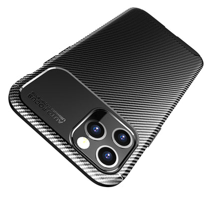 Drop Resistant Carbon Fiber Texture TPU Phone Shell for iPhone 12 Pro Max 6.7 inch