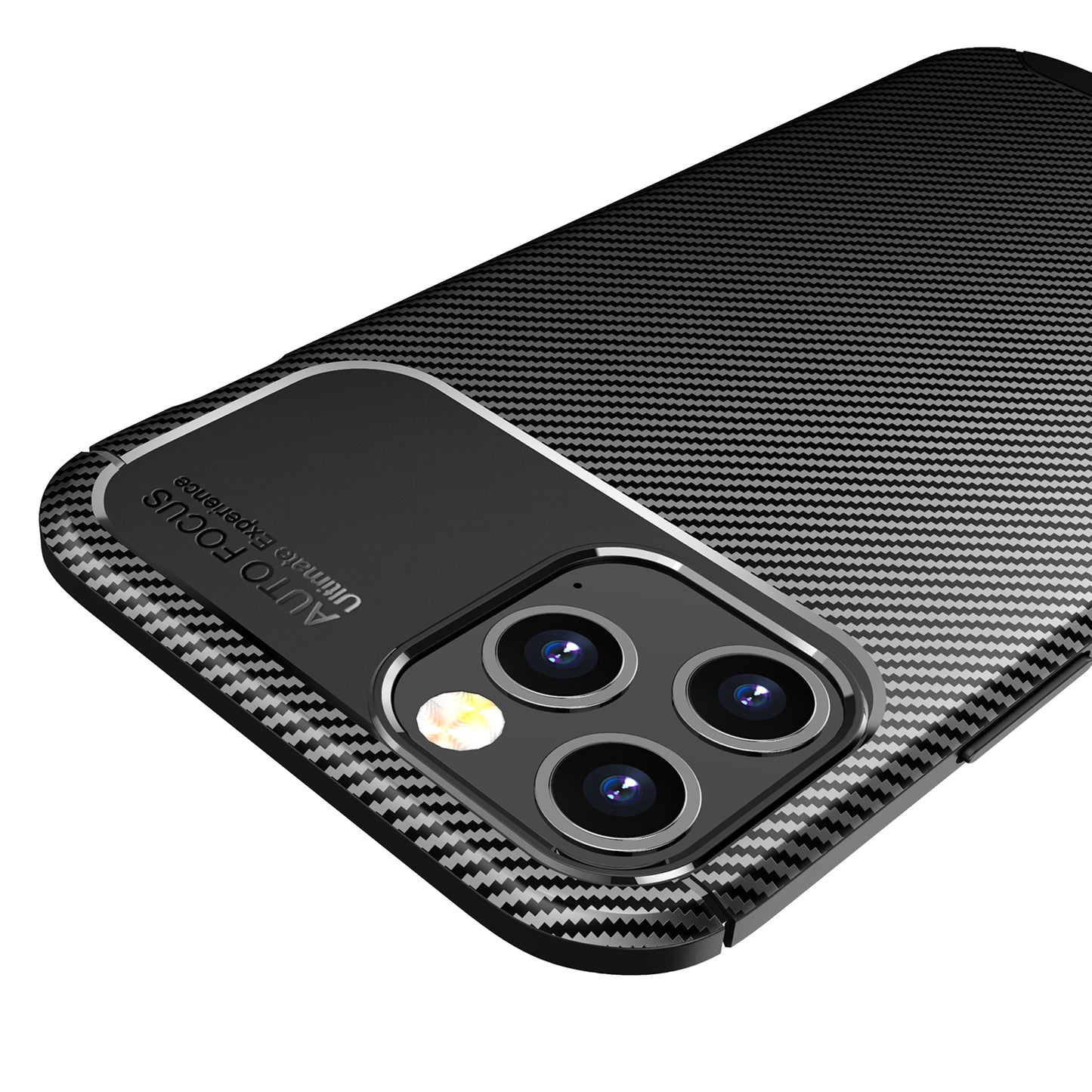 Drop Resistant Carbon Fiber Texture TPU Phone Shell for iPhone 12 Pro Max 6.7 inch