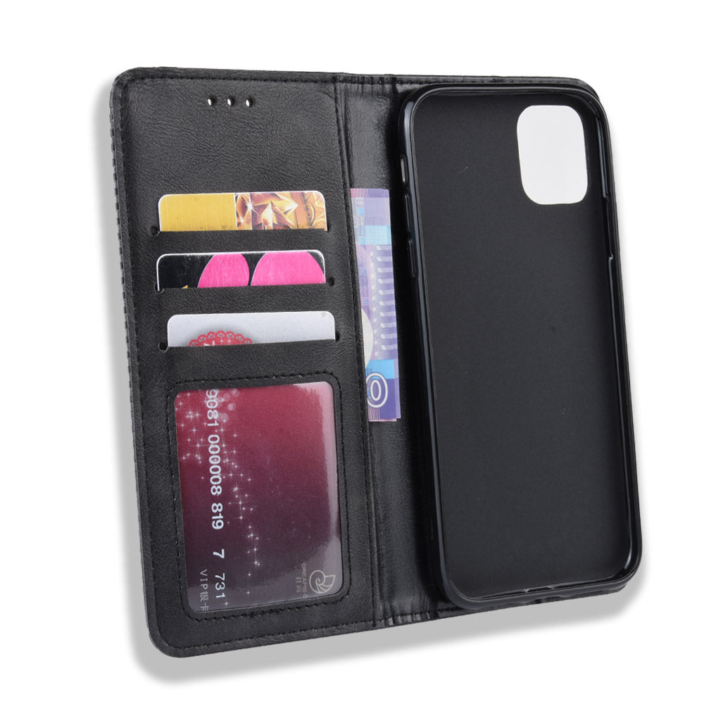 Auto-absorbed Retro PU Leather Stylish Cover for iPhone 12