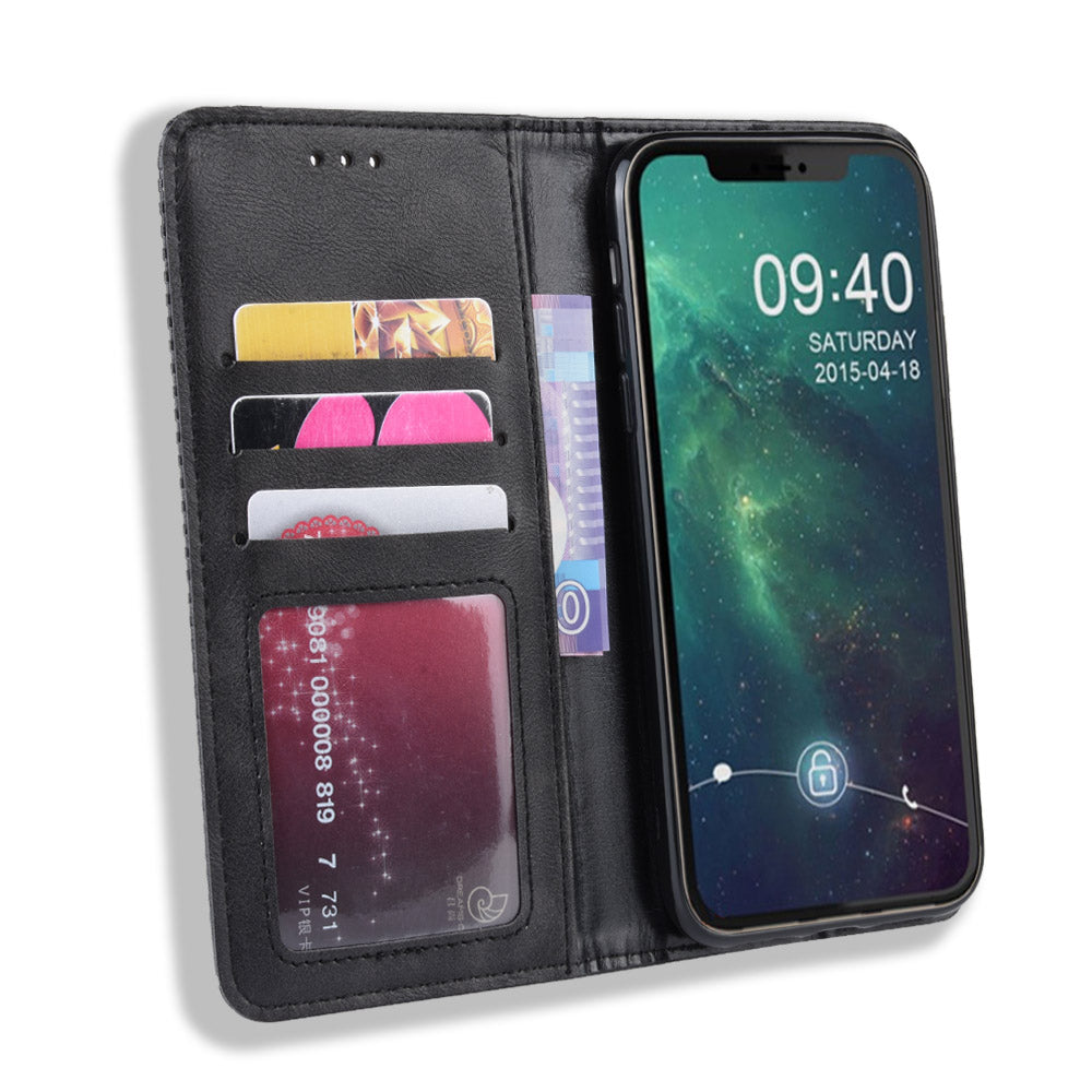 Auto-absorbed Retro PU Leather Stylish Cover for iPhone 12